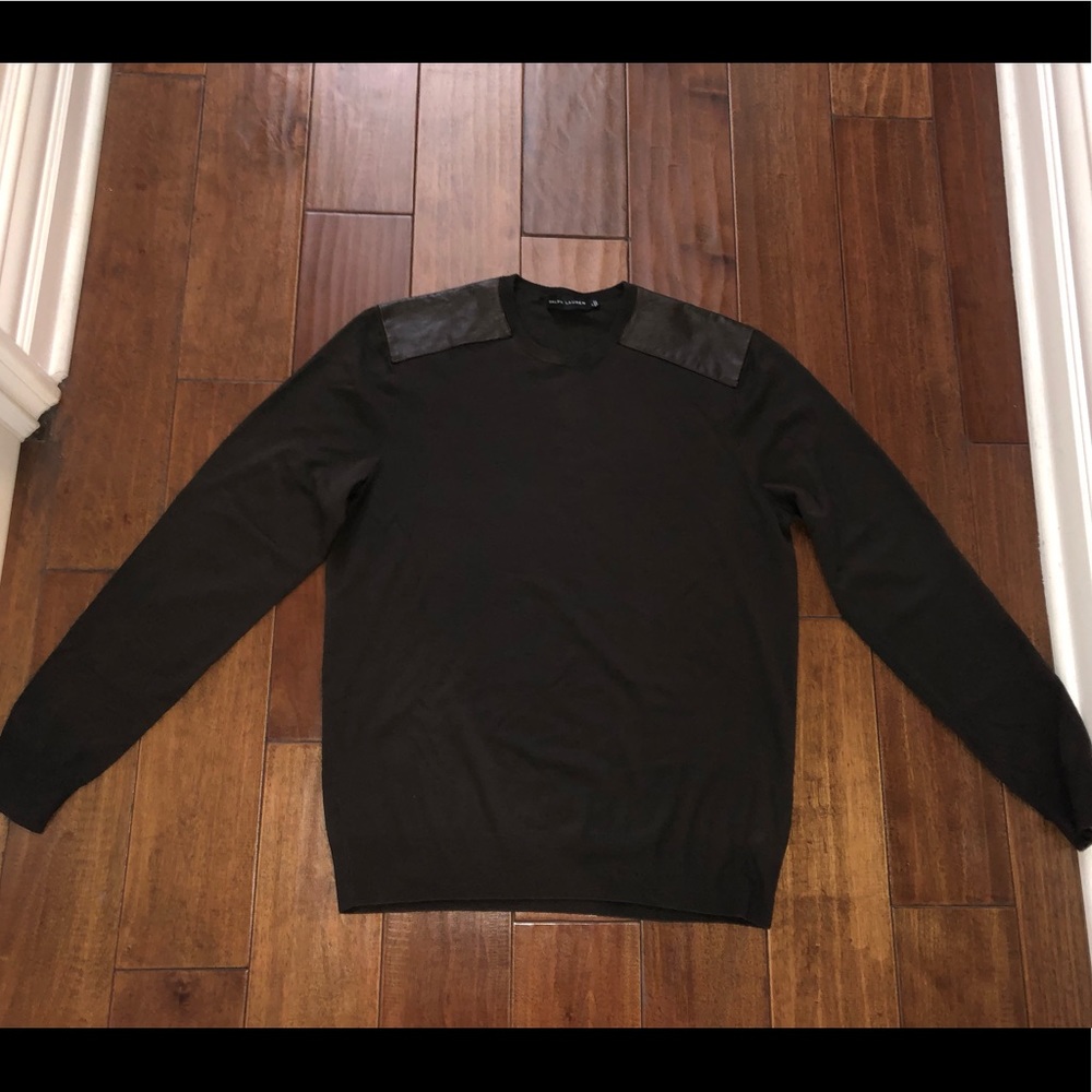 Ralph Lauren brown sweater with leather inserts